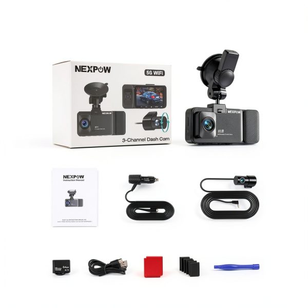 NEXPOW K02 Dash Cam 4K Front Rear Cabin GPS Car Camera-10