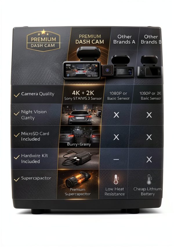 CardiVox A21 4K Dash Cam GPS ADAS WiFi 3 Channel Recording-9