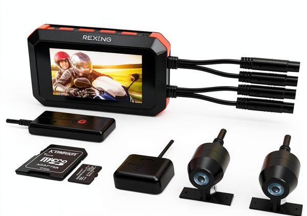 Rexing Motorcycle Dash Cam 1080p Wi Fi GPS Handlebar Mount-0