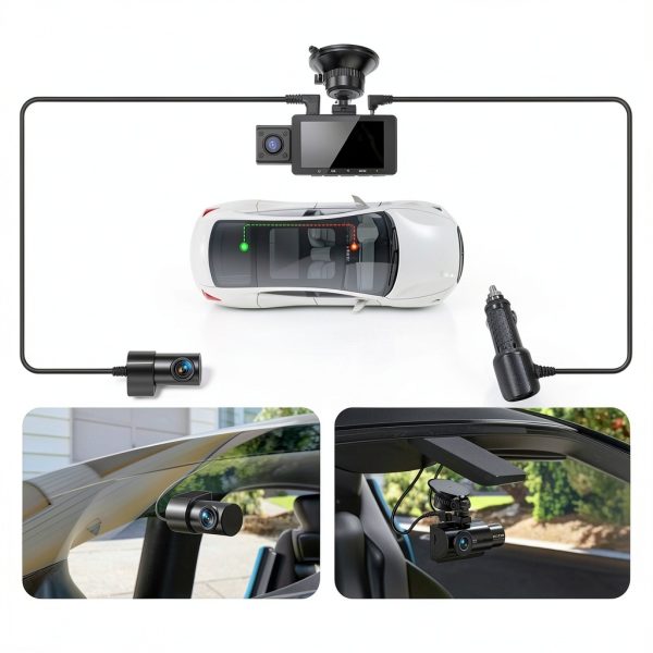 NEXPOW 3 Channel 4K WiFi Dash Cam Front Rear Cabin Recording-6