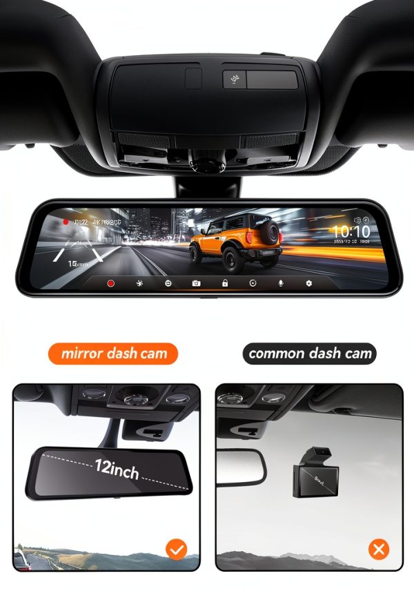WOLFBOX 4K Mirror Dash Cam with Wi-Fi GPS Parking Monitor-8