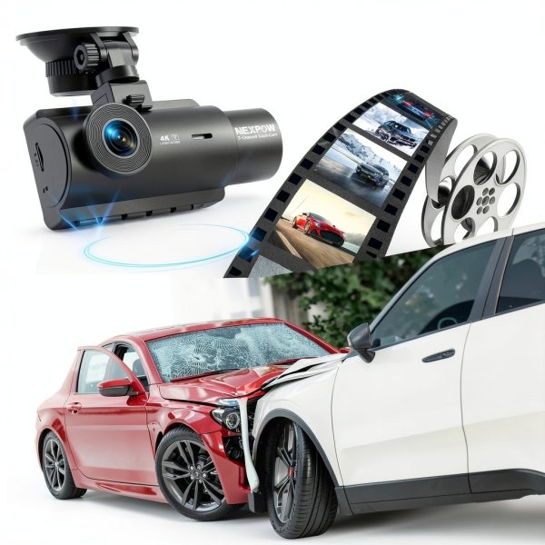 NEXPOW 3 Channel 4K WiFi Dash Cam Front Rear Cabin Recording-2