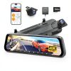 WOLFBOX 10 Inch 4K Rear View Mirror Camera WiFi Touch Screen-0