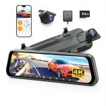 WOLFBOX 10 Inch 4K Rear View Mirror Camera WiFi Touch Screen-0