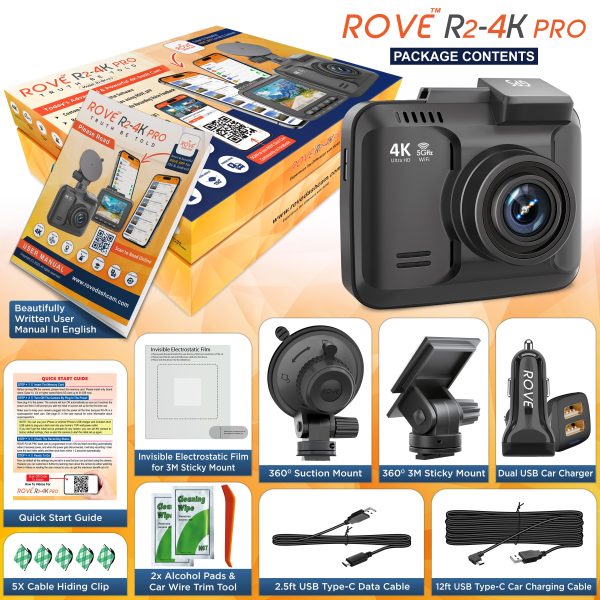 ROVE R2 4K PRO Dash Cam GPS 5GHz WiFi 2160P UHD-6