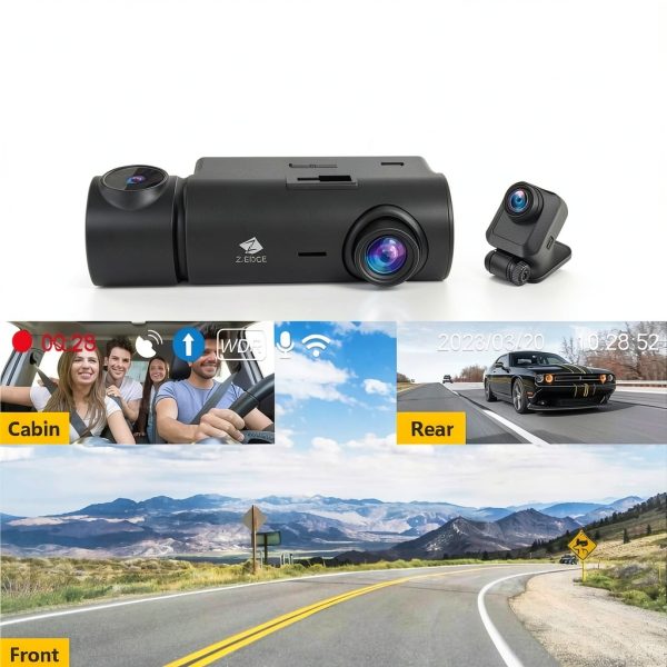 Z Edge 3 Channel Dash Cam Touch Screen Night Vision GPS-1