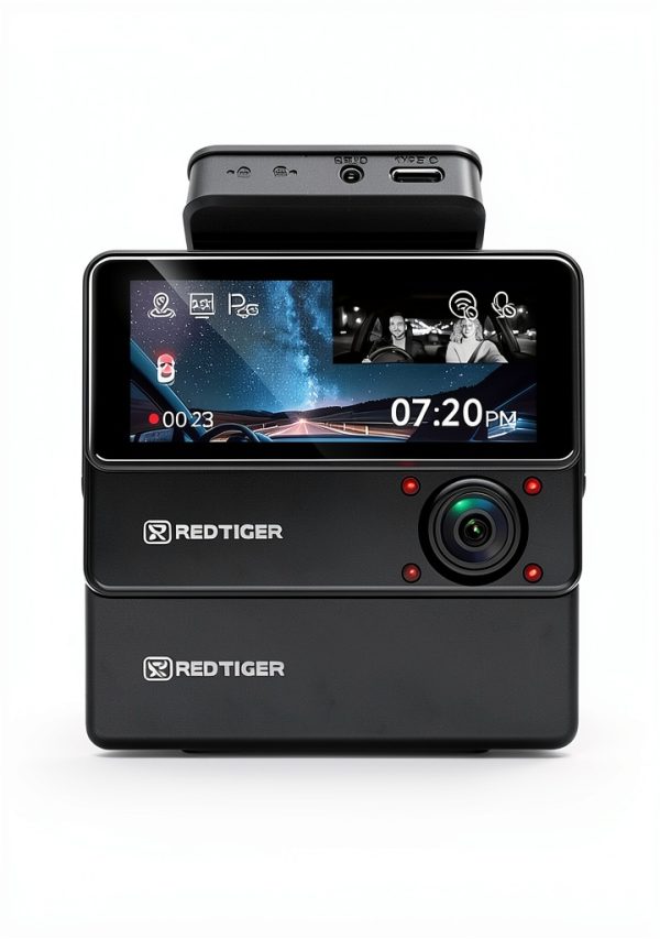 REDTIGER Dash Cam 3 Channel 2.5K Touch Screen Black-2