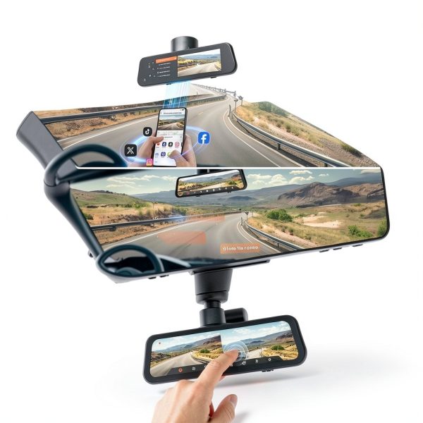 WOLFBOX G900 PRO 4K Mirror Dash Cam Front Rear Recording-6